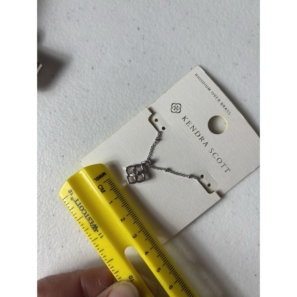Kendra Scott Iris Rhodium Over Brass necklace Silver White - Picture 6 of 9